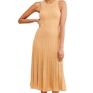 Ronny Kobo Collection Tan Sleeveless Midi Dress EUC / USED ONCE